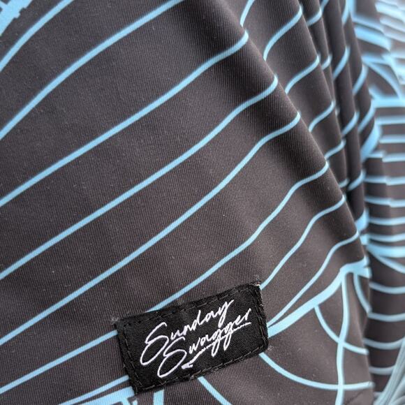 Sunday Swagger Men’s Polo Shirt Size M Black Multicolor Abstract Golf... - Picture 4 of 7